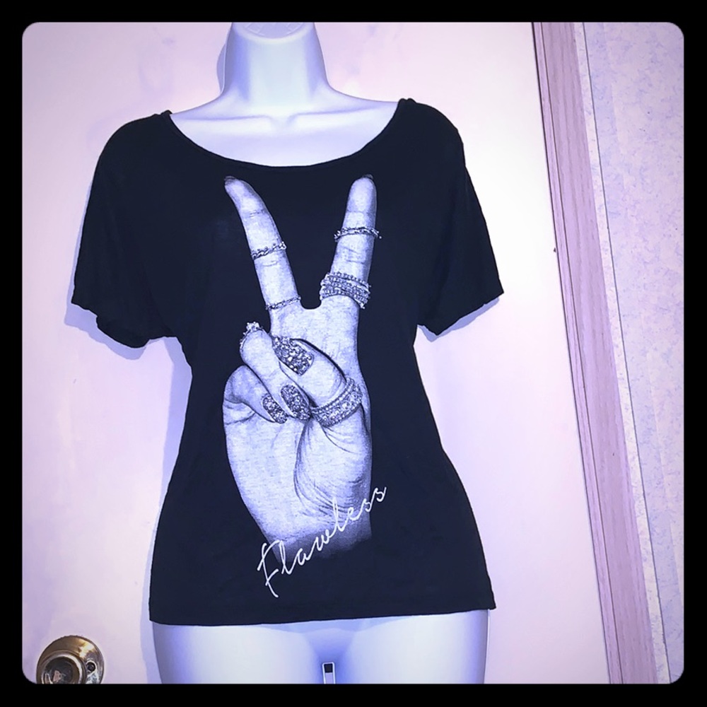 Black flawless peace sign blouse